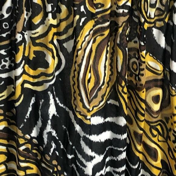 Sharagano Retro Crinkle Babydoll Blouse Brown Tan Textured Size Large - Picture 10 of 14